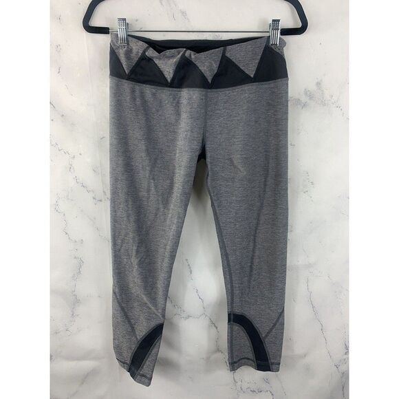 Lululemon Run Inspire Mesh Sz 8 Back Zipper Inseam Gray Legging Ankle Cropped - Picture 9 of 11
